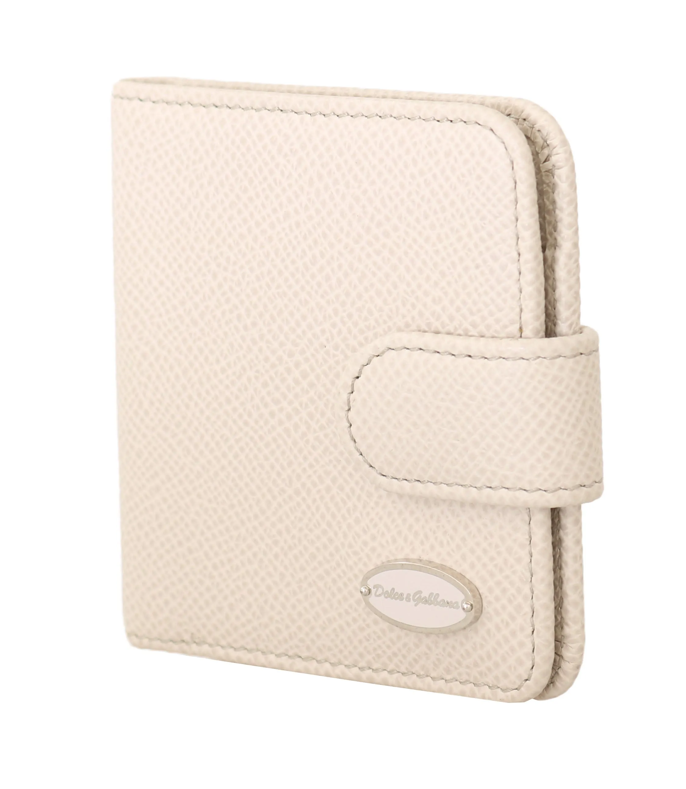 White Dauphine Leather Condom Pocket Case Holder