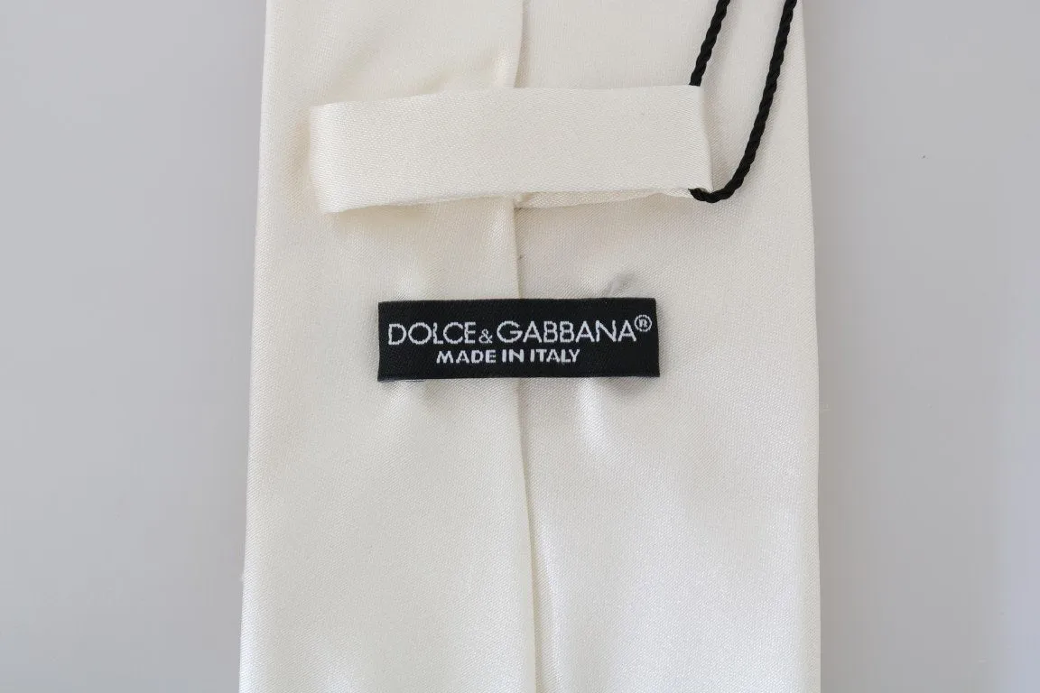 White Silk Solid Tie