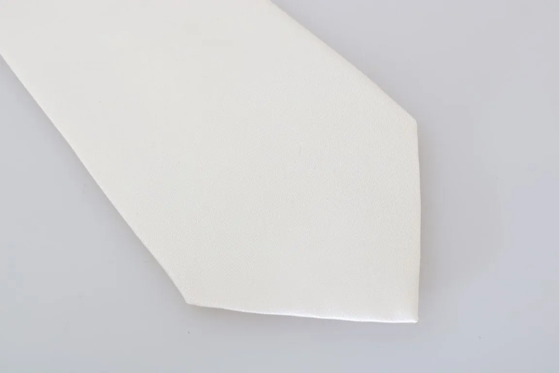 White Silk Solid Tie
