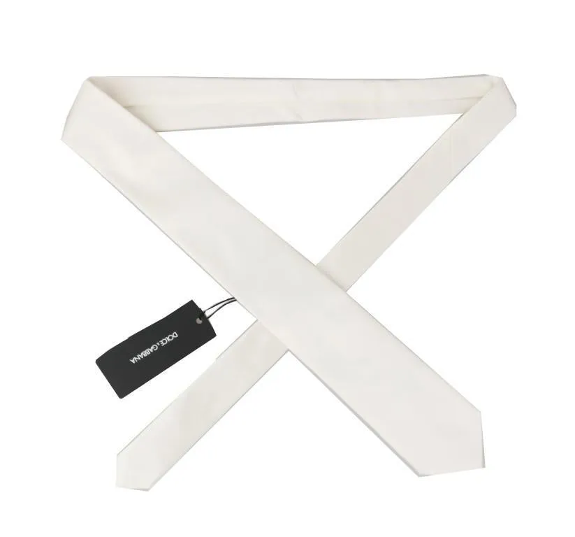 White Silk Solid Tie
