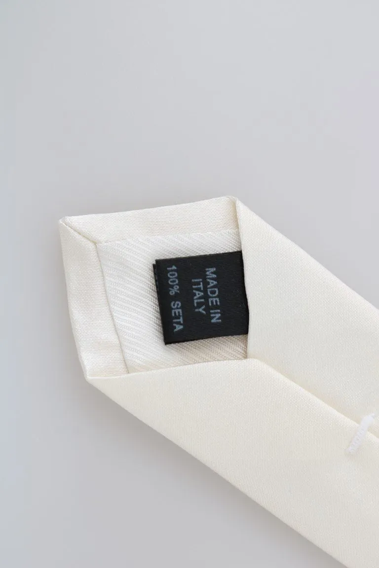 White Silk Solid Tie