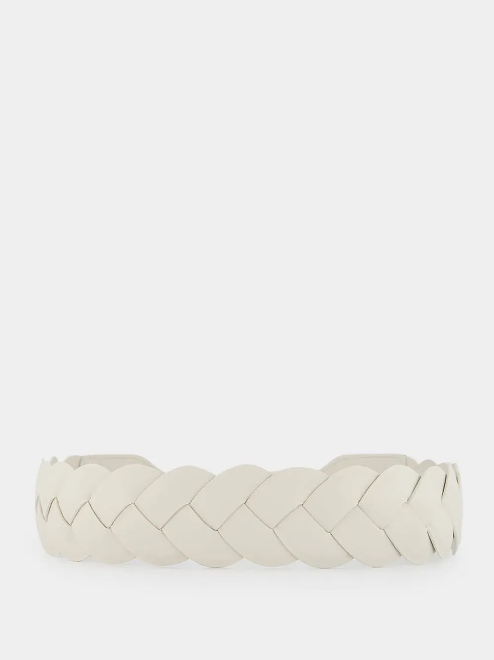 White Skinny Braid Belt