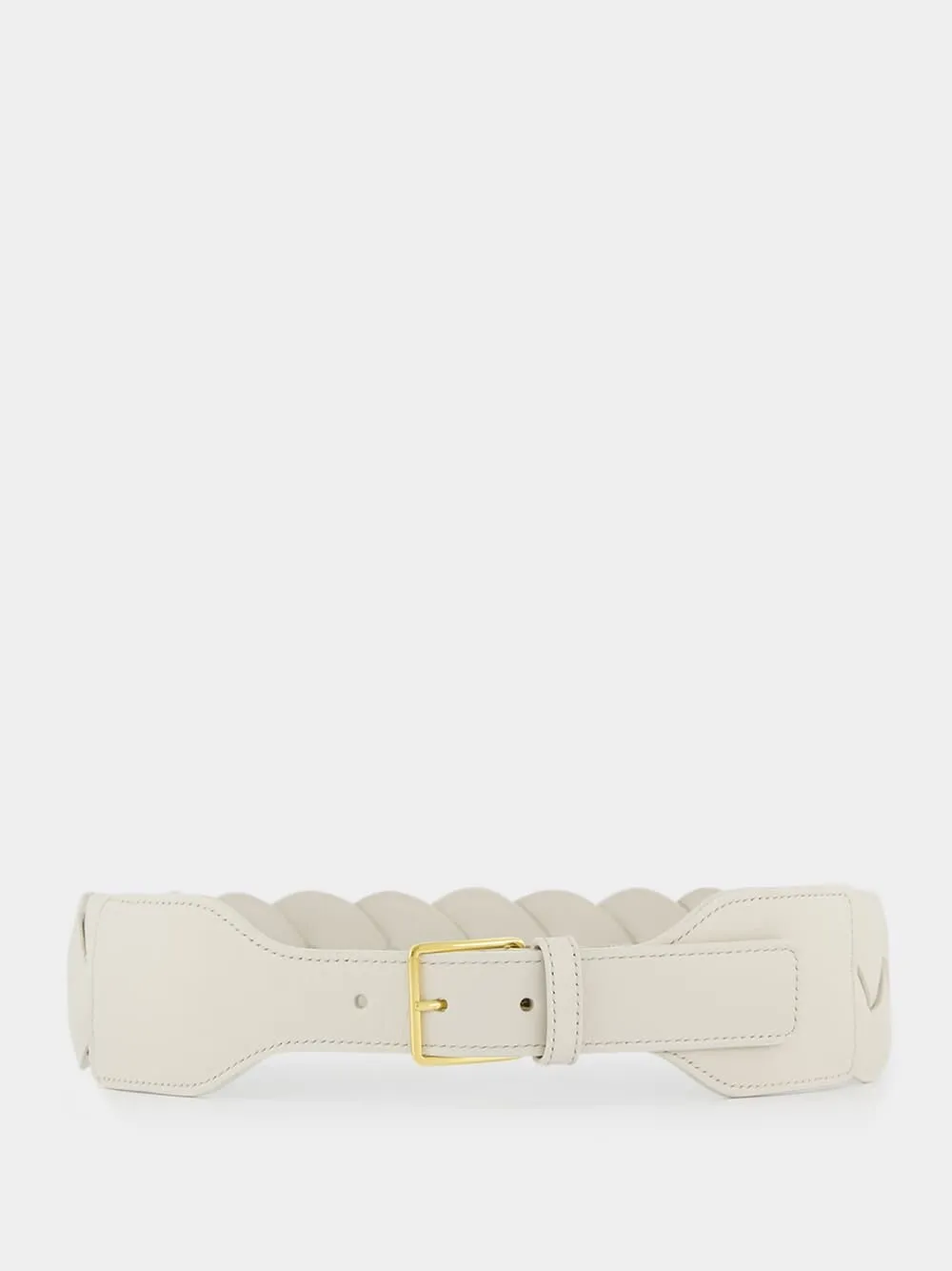White Skinny Braid Belt