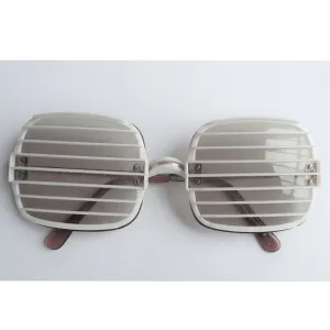 White Slatted Sunglasses