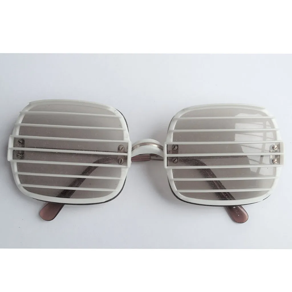 White Slatted Sunglasses