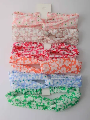WOMEN'S ASSORTED COLORS FRONT KNOT FLORAL HEADBANDS