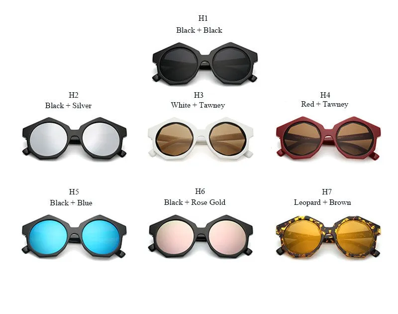 Women's Round Luxury Fashion Geometric Sunglasses