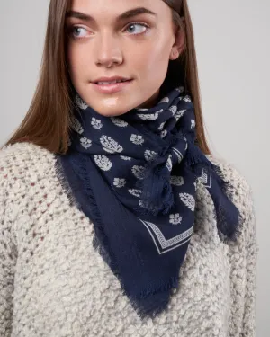 wool scarf - ink blue