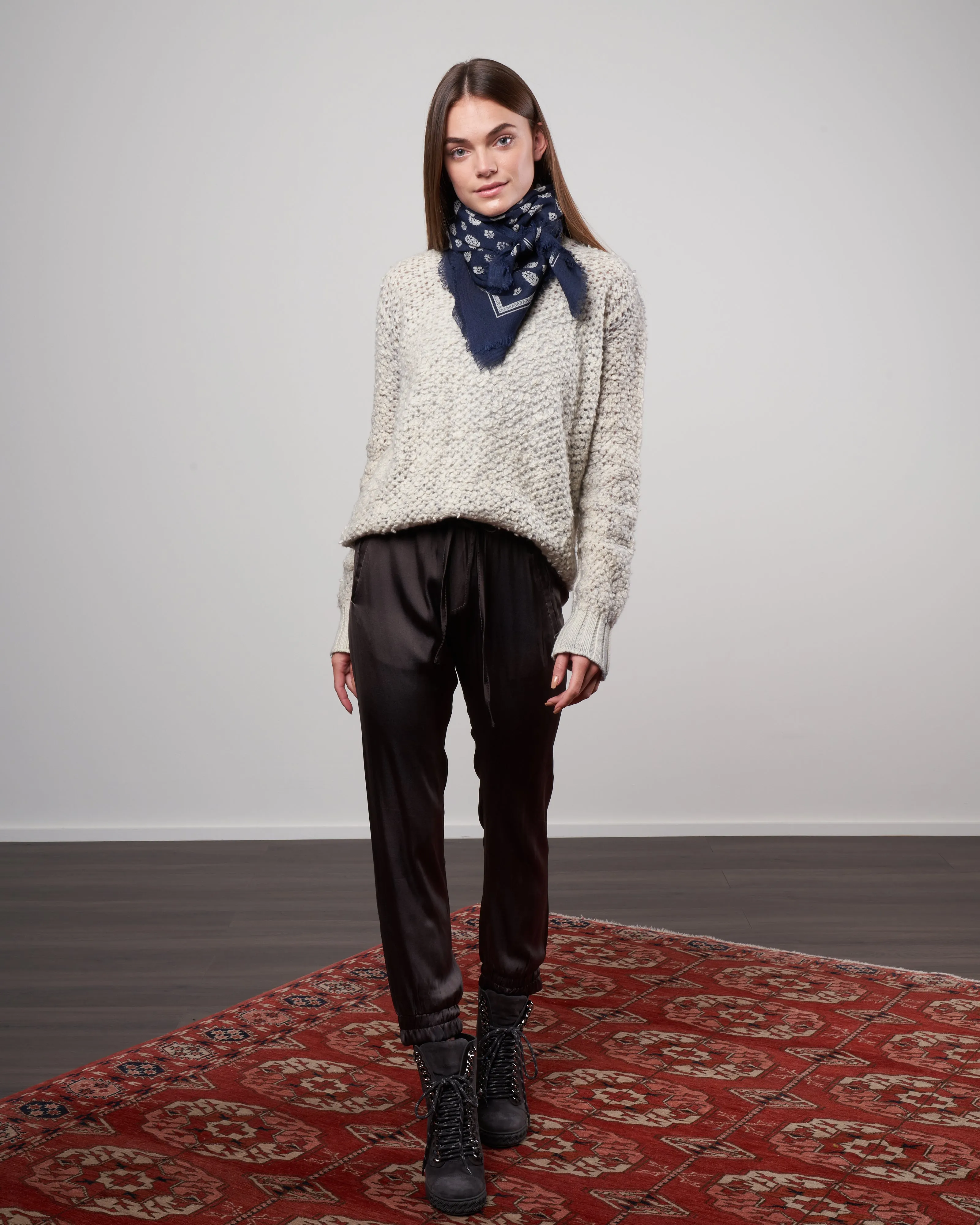wool scarf - ink blue