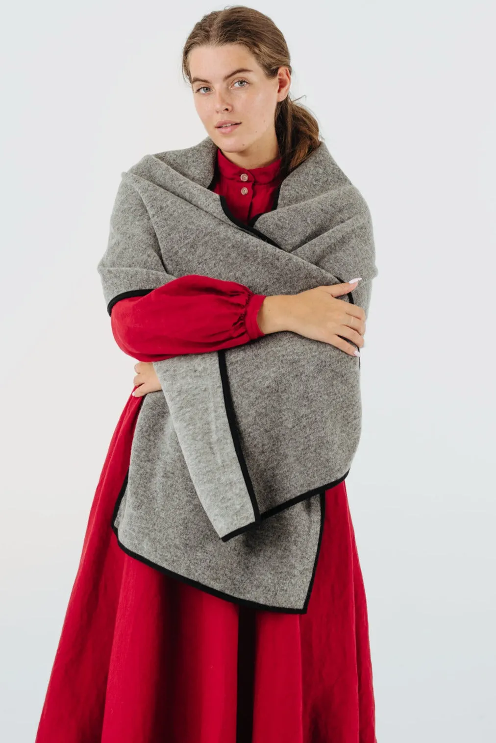 Wrap Scarf, Wool, Light Grey