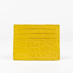 Yellow Genuine Crocodile Skin Credit Card Case