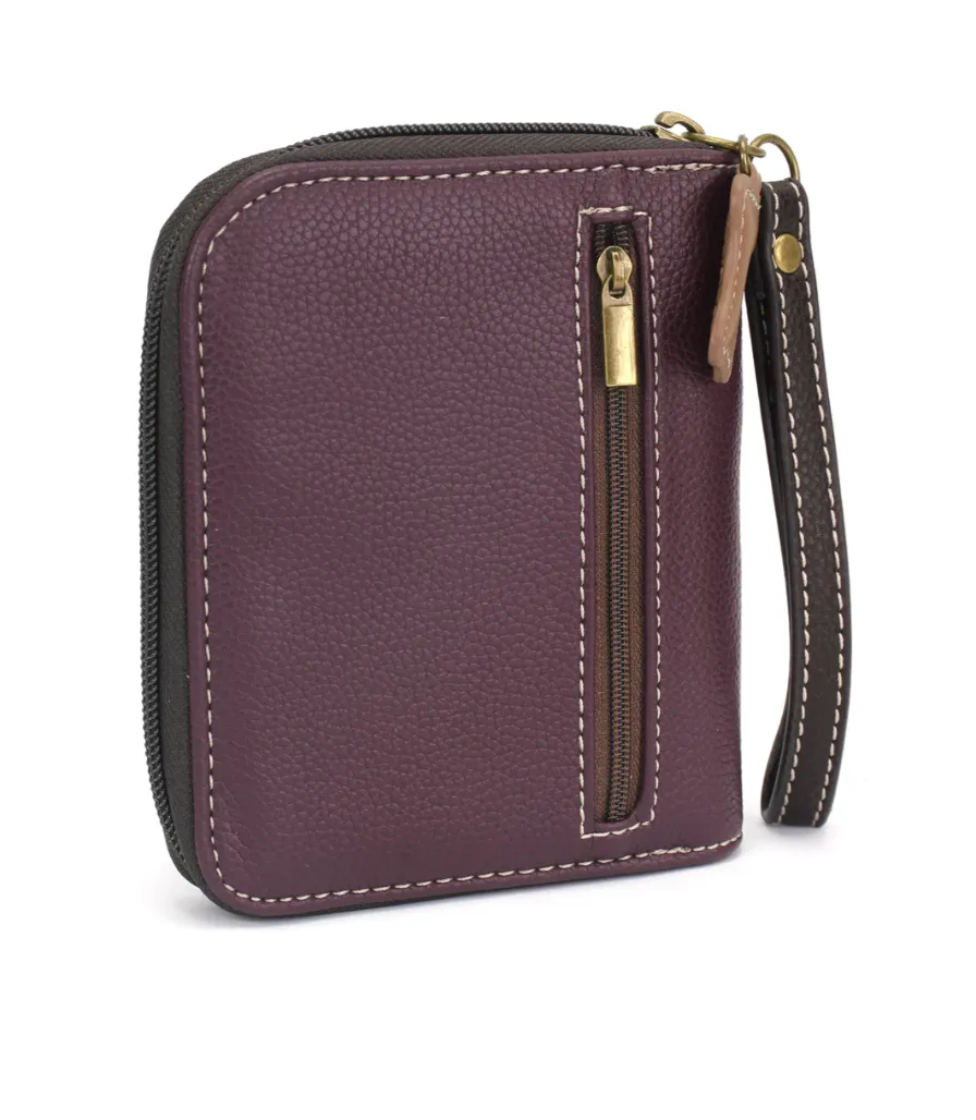 Zip Around Wallet - French Bulldog plum