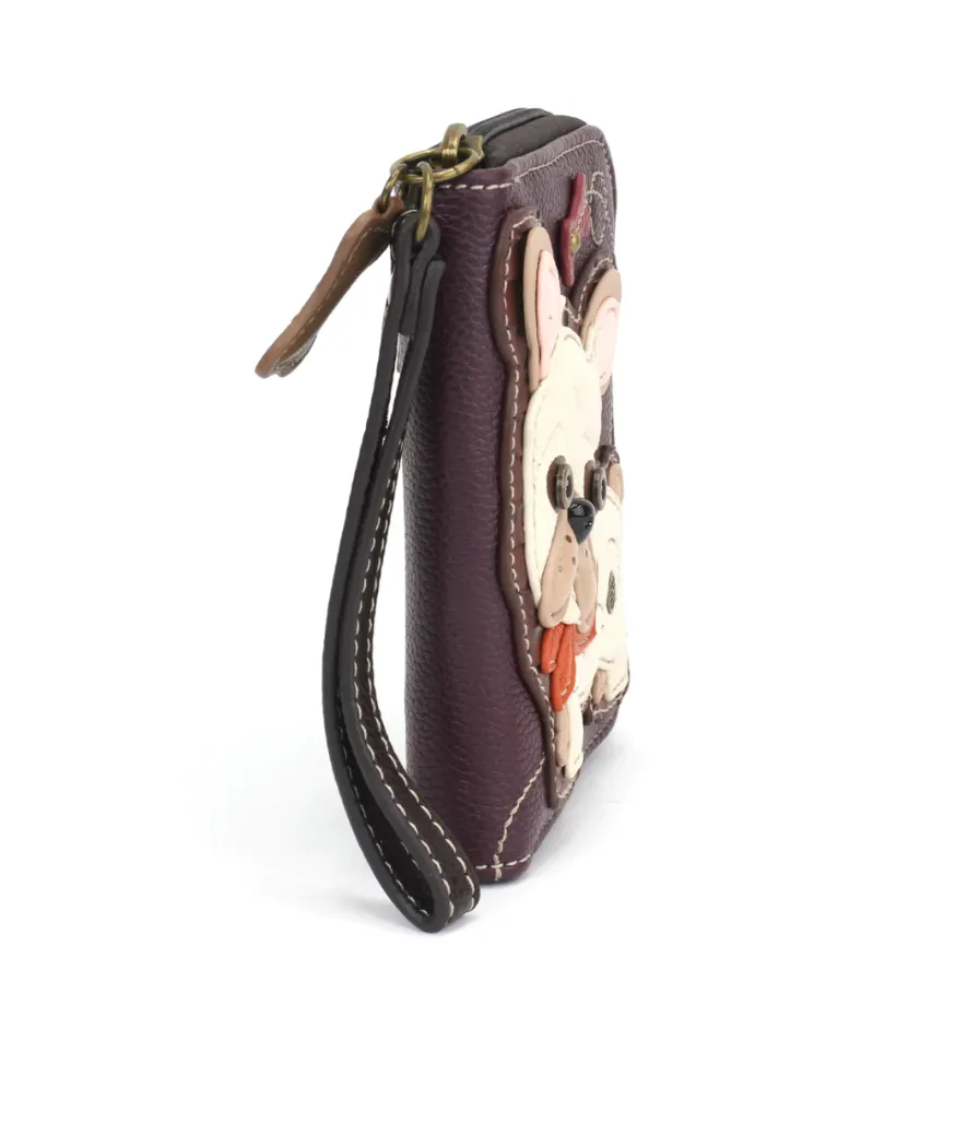 Zip Around Wallet - French Bulldog plum