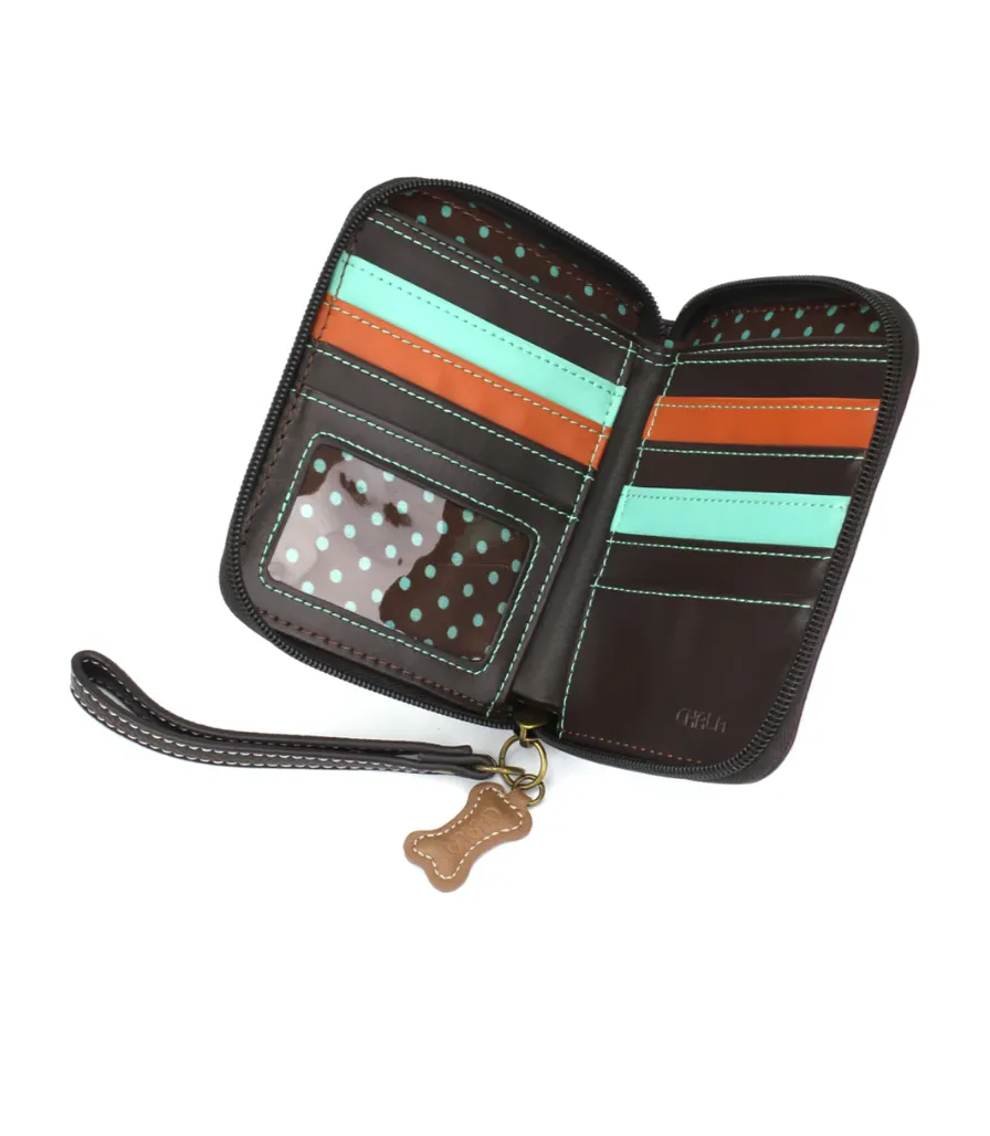 Zip Around Wallet - French Bulldog plum