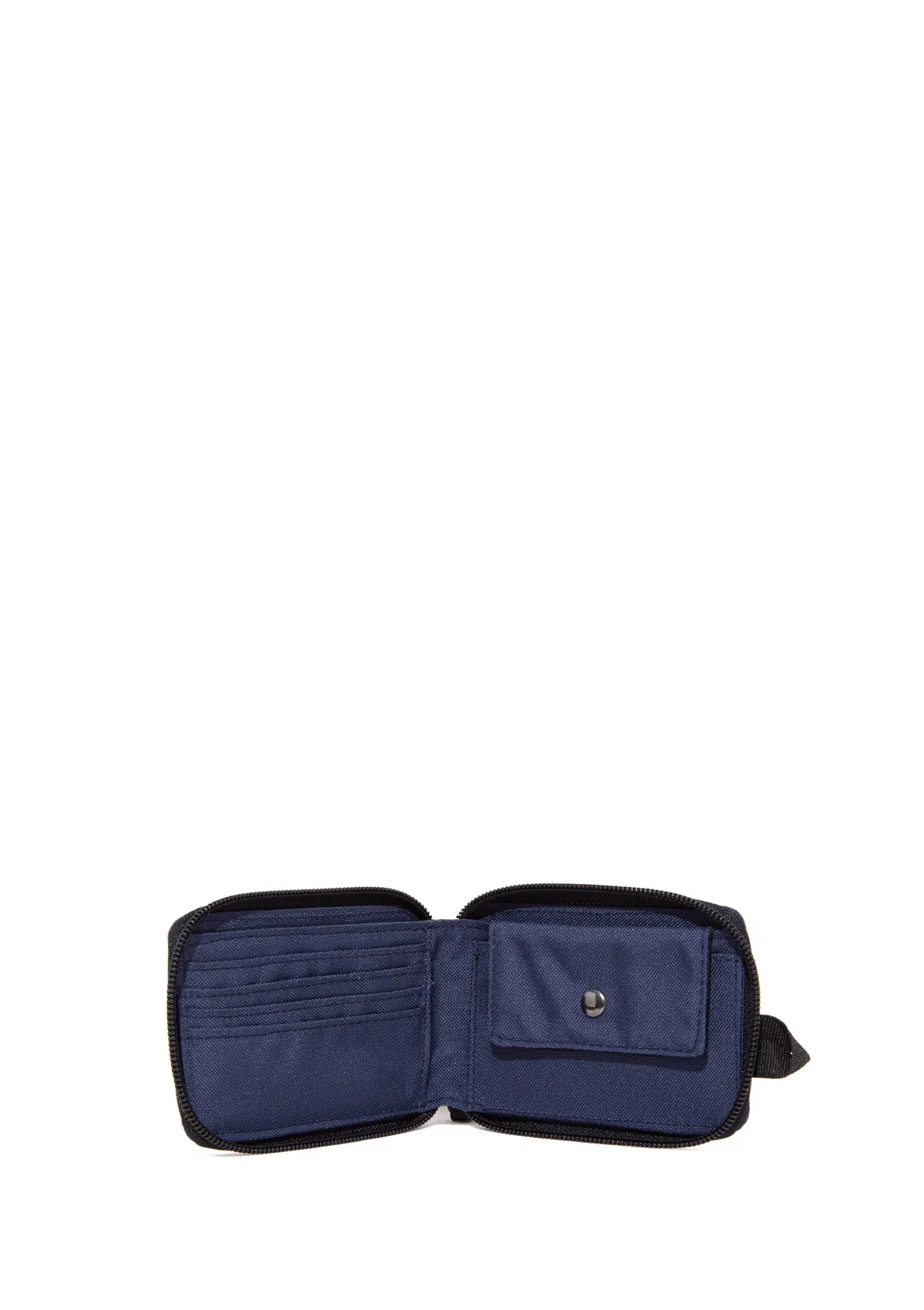 Zip Detailed Navy Wallet